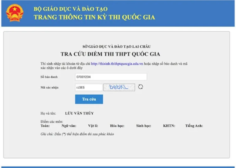 Thí sinh nên ưu tiên cổng tra cứu của Bộ GD&ĐT, Sở GD&ĐT địa phương hoặc các nguồn được cấp dữ liệu chính thức.